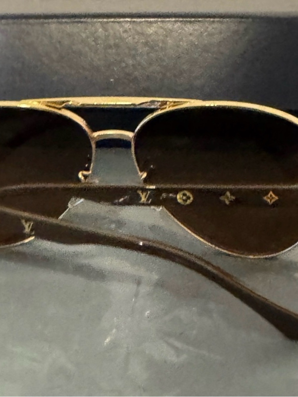 Louis Vuitton Men’s Aviator Sunglasses - Gold Frame with Dark Brown Lenses